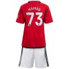 Maillot de Supporter Manchester United Mainoo 73 Domicile 2023-24 Pour Enfant